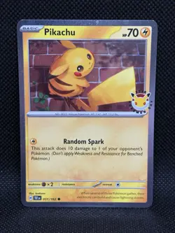 Pokemon TCG PIKACHU 051/162 30th Anniversary 2026 Pokemon Day Stamp Cosmos Holo - Image 1
