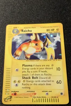 Pokemon EXPEDITION - #25/165 Raichu - Holo - ENG - SWIRL - Lightly Played - Image 4