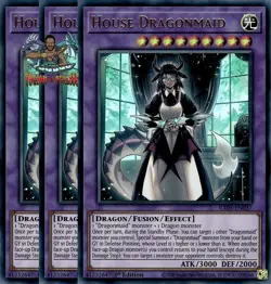 Yugioh! 3x House Dragonmaid RA03-EN037 Ultra Rare 1st Ed NM - Image 1