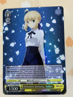 Weiss Schwarz, Fate Stay Night, Pristine Beauty, Saber, FS/S77-E001S SR, ENG, NM - Image 1