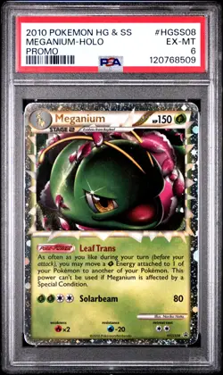 2010 POKEMON HEARTGOLD MEGANIUM PRIME #HGSS08 ULTRA RARE PSA 6 EX #120768509 - Image 1