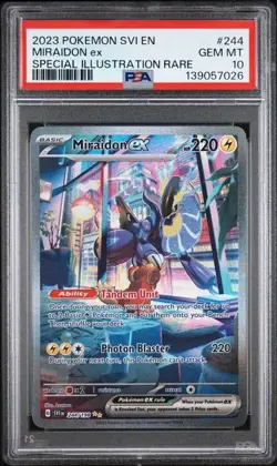 2023 POKEMON SVI EN-SCARLET & VIOLET #244 MIRAIDON EX PSA 10 - Image 1