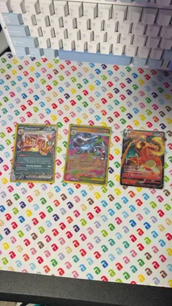 Pokemon TCG Charizard & Mega Charizard EX Holo Full Art 3 Card Lot - Image 1