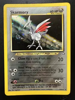 Pokemon TCG Skarmory Neo Genesis 13/111 Holo NM *Rare WoTC Swirl* - Image 1
