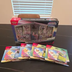 LOT Pokemon Prismatic Evolutions Figure Collection & 4x Tech Stickers - Image 1