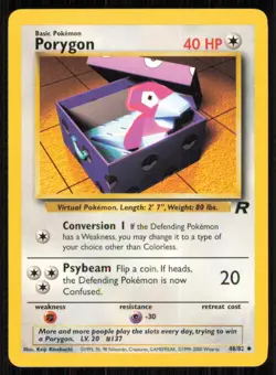 Porygon 48/82 Uncommon Team Rocket Pokemon Unlimited Lightly Played - Image 1