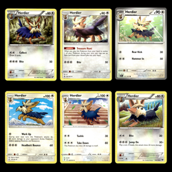 6x Herdier Lot 82.0 Black White Pokemon Cards Collection Set Deck Building TCG - Image 1
