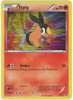 Tepig - BW02 - Pokemon Black & White Promo Ultra Rare Holo Card NM - Image 1