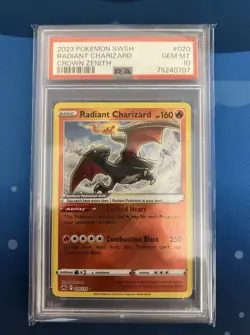 Pokemon TCG Radiant Charizard Crown Zenith Holo Card 020/159 PSA 10 - Image 1
