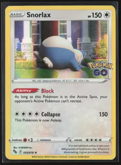 Snorlax Holo Rare Pokemon GO 055/078 LP Pokemon Card - Image 1