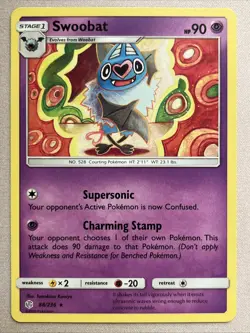 Pokemon Card - Swoobat - Tomokazu Komiya - Rare (88/236) SM Cosmic Eclipse NM - Image 1