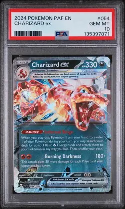2024 POKEMON PALDEAN FATES CHARIZARD EX 054/091 ENGLISH PSA 10 GEM MINT - Image 1