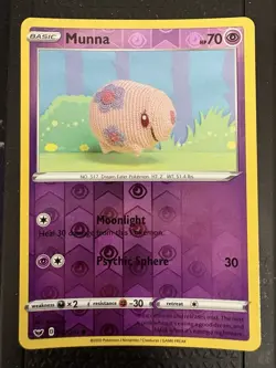 Pokemon - Swsh01: Base Set - Munna 087/202 - Reverse Holo LP/NM - Image 1