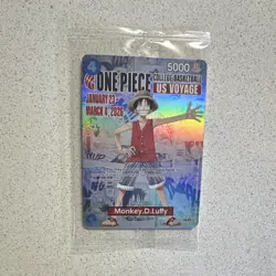 Bandai Namco Monkey D. Luffy Full Art Holo US Voyage One Piece CCG Card - Image 1