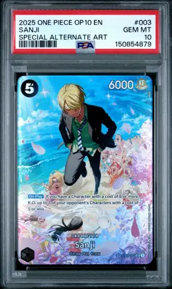 2025 ONE PIECE OP10-ROYAL BLOOD SPECIAL ALTERNATE ART #003 SANJI PSA 10 - Image 1