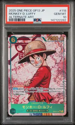 2025 ONE PIECE JPN OP13-CARRYING ON HIS WILL #118 MONKEY D. LUFFY PSA 10 - Image 1