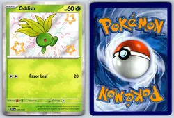 Oddish (Shiny Holo) Paldean Fates 092/091 Pokemon Card NM - Image 3