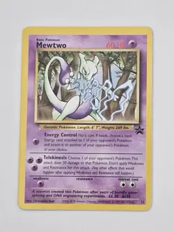 Vintage 2000 Mewtwo WOTC Black Star Promo #12 Pokemon Card Excellent - Image 1