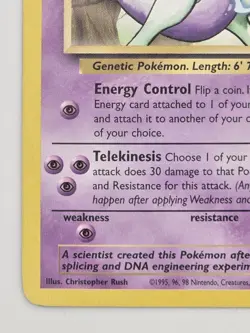 Vintage 2000 Mewtwo WOTC Black Star Promo #12 Pokemon Card Excellent - Image 5