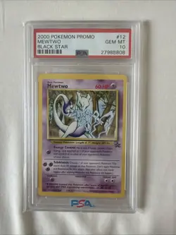 2000 POKEMON PROMO BLACK STAR #12 MEWTWO BLACK STAR Jr. Stamp rally - Image 1