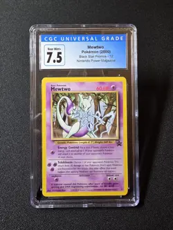 Pokemon TCG 2000 Mewtwo 12 WOTC Black Star Promo Card Graded CGC 7.5 - Image 1