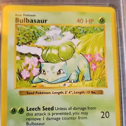 Pokemon 1999 Bulbasaur Base Set Shadowless 44/102 Common PSA 3 English TCG Card - Image 3
