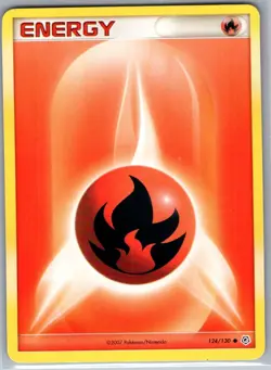 Fire Energy 124/130 Non Holo Diamond and Pearl - Pokemon Card - NM - Image 1