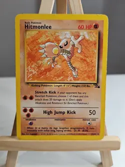 Pokemon TCG Hitmonlee Fossil Card 22/62 Regular Rare, LP Condition - Image 1