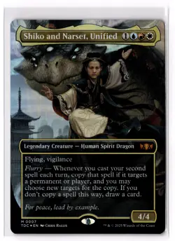 Shiko and Narset, Unified (Borderless) 7 Commander: Tarkir: Dragonstorm Foil NM - Image 1