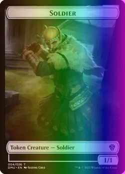 MTG Magic the Gathering Token - Soldier // Monk (4/552) Dominaria United NM FOIL - Image 1