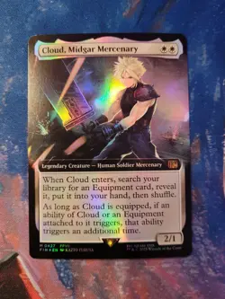 Magic MTG FOIL Cloud, Midgar Mercenary Extended Art Final Fantasy - Image 1