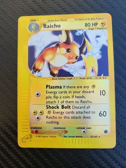 Raichu 25/165 Expedition Holo Rare LP WOTC 2002 E-Reader Vintage Pokemon - Image 1