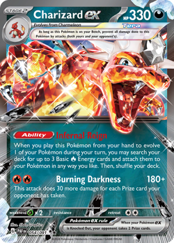 Charizard ex #054/091 Holofoil Paldean Fates Near Mint Pokemon - Image 1