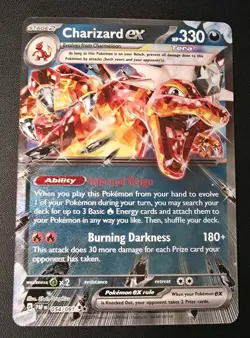 Pokemon TCG - Charizard ex 054/091 Paldean Fates Double Rare Holofoil - NM - Image 1