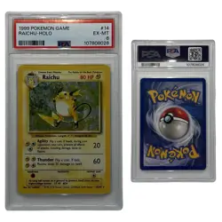 1999 Pokemon Game Raichu - Holo 14/102 Base Set PSA 6 EX-MT - Image 1