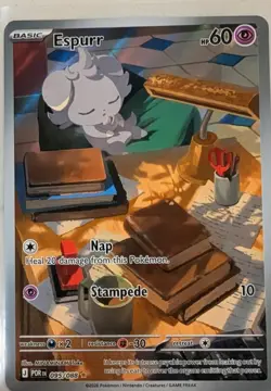 ESPURR 95/88 Pokemon Holographic Illustration Rare Perfect Order NM - Image 1