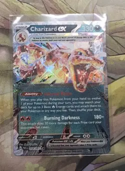 Pokemon TCG Scarlet & Violet Paldean Fates Charizard ex 054/091 Double Rare - Image 1