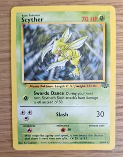 Scyther 26/64 Pokemon TCG Jungle Set (1999) non-HOLO Rare NM - Image 1