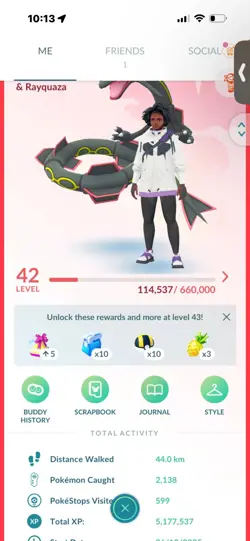 Pokemon Go (Stage 42 ) Shiny Rayquaza X2 ( 8 shinys ) - Image 1