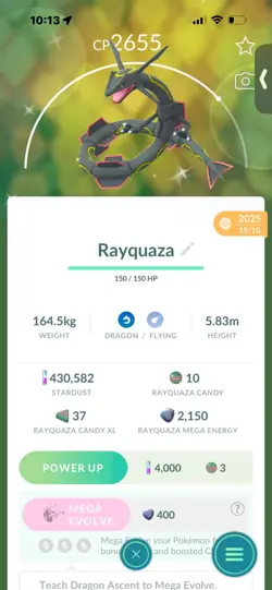Pokemon Go (Stage 42 ) Shiny Rayquaza X2 ( 8 shinys ) - Image 2