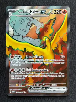 Pokemon Team Rocket's Moltres EX Full Art Holo 208/182 Destined Rivals - Image 1