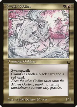 MTG Magic the Gathering Marsh Goblins (93/122) The Dark MP - Image 1