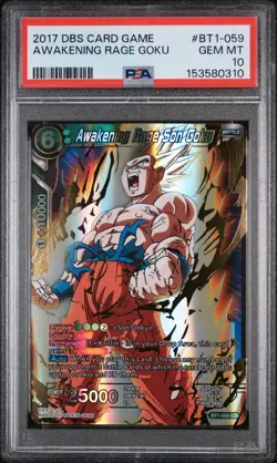 2017 DBS Card Game Awakening Rage Son Goku BT1-059 Super Rare GRADED BY PSA - Image 1