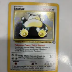 Pokemon Snorlax 1999 Vintage Sleeping Pokemon Holo 11/64 Nice Rare Card - Image 2