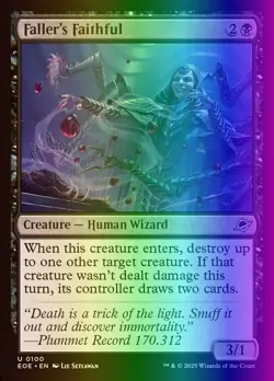 MTG Magic the Gathering Faller's Faithful (100/426) Edge of Eternities LP FOIL - Image 1