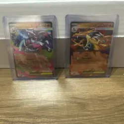 Mega Charizard Y EX 30 and Mega Charizard x EX 29 Pokemon Cards Near Mint NM TCG - Image 1