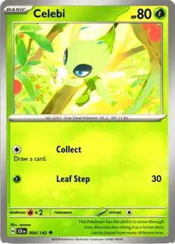 Pokemon Stellar Crown Celebi Regular Uncommon Card - Image 1