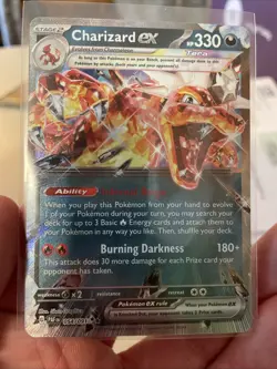 Charizard EX Holo Double Rare Card 054/091 Paldean Fates - Image 1