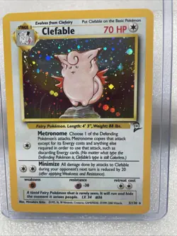 Pokemon TCG Clefable Base Set 2 Holo Unlimited Rare Card 5/130 NM Condition - Image 1