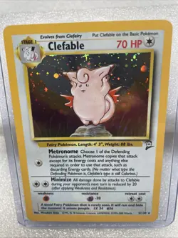 Pokemon TCG Clefable Base Set 2 Holo Unlimited Rare Card 5/130 NM Condition - Image 2